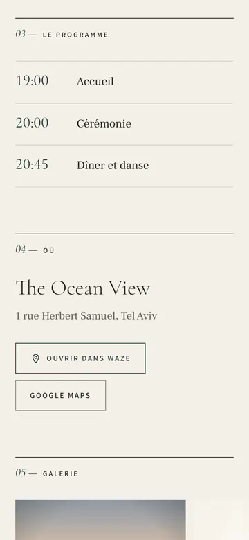 Exemple d’invitation, modèle Éditorial : Mariage